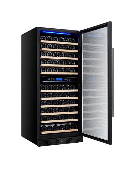 Commercial Wine Fridge - Stainless Steel - Dual Zone - 350L - max. 116 bottles