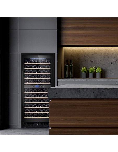 Commercial Wine Fridge - Stainless Steel - Dual Zone - 350L - max. 116 bottles