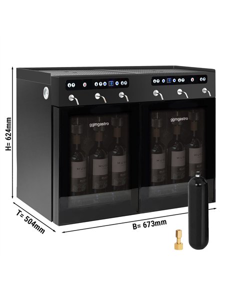 Refrigerated Wine Dispenser - Dual Zone - 6 Bottle