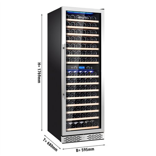 Commercial Wine Fridge - Dual Zone - 450L - max. 160 bottles