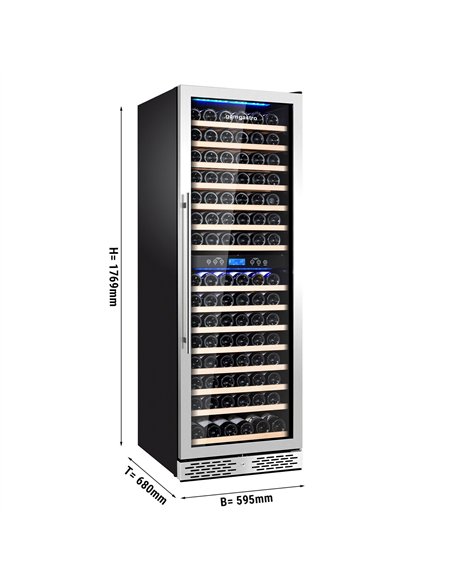 Commercial Wine Fridge - Dual Zone - 450L - max. 160 bottles