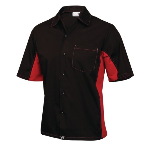Colour by Chef Works Contrast Shirt Black and Red