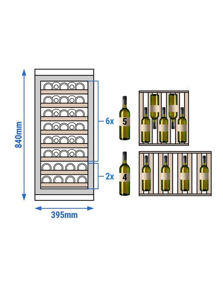 Commercial Wine Fridge - Single Zone - 100L - max. 38 bottles