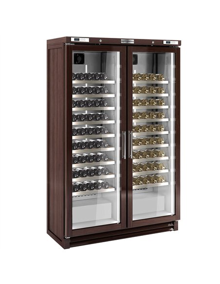Commercial Wine Fridge - Pine Wood - Dual Zone - 700L - max. 200 bottles