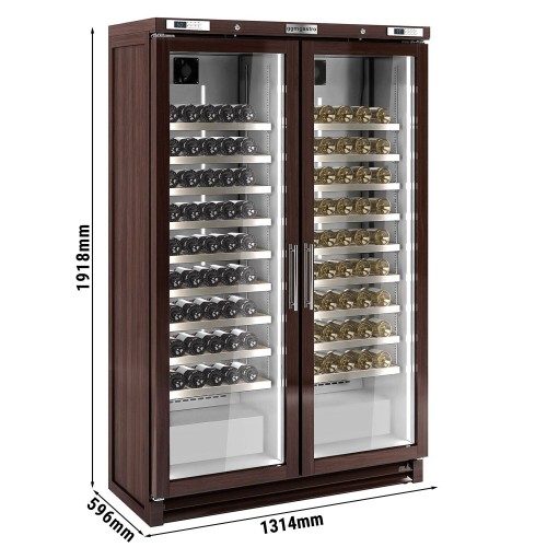 Commercial Wine Fridge - Pine Wood - Dual Zone - 700L - max. 200 bottles