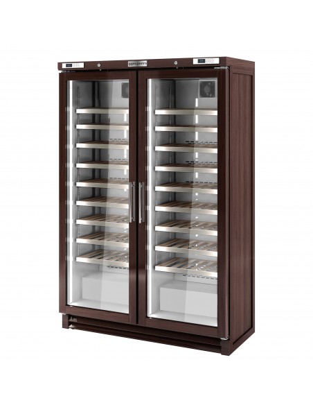 Commercial Wine Fridge - Pine Wood - Dual Zone - 700L - max. 200 bottles