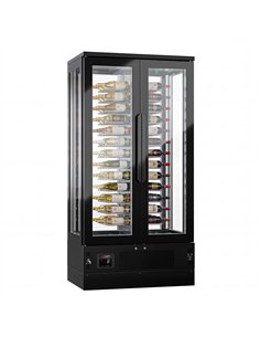 Panoramic Commercial Wine Fridge - Black - Single Zone - 450L - max. 104 bottles