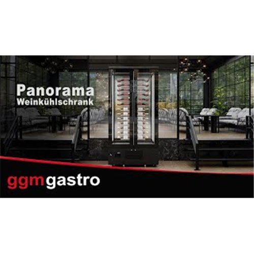 Panoramic Commercial Wine Fridge - Black - Single Zone - 450L - max. 104 bottles