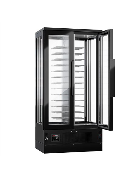Panoramic Commercial Wine Fridge - Black - Single Zone - 450L - max. 104 bottles