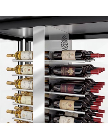 Panoramic Commercial Wine Fridge - Black - Single Zone - 450L - max. 104 bottles