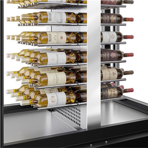 Panoramic Commercial Wine Fridge - Black - Single Zone - 450L - max. 104 bottles