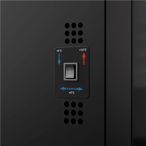 Panoramic Commercial Wine Fridge - Black - Single Zone - 450L - max. 104 bottles
