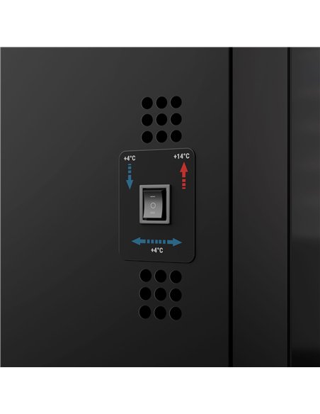 Panoramic Commercial Wine Fridge - Black - Single Zone - 450L - max. 104 bottles