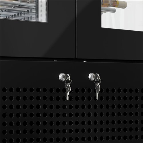 Panoramic Commercial Wine Fridge - Black - Single Zone - 450L - max. 104 bottles
