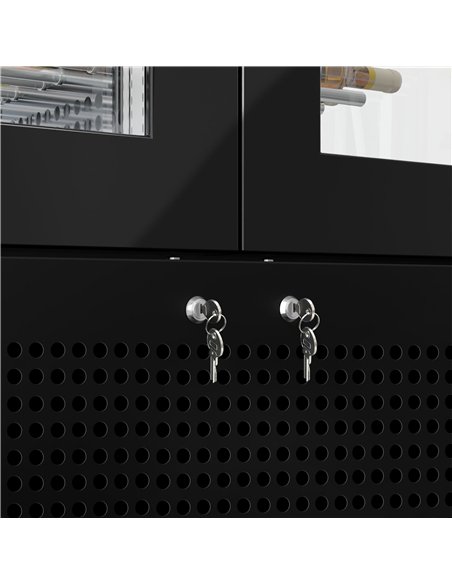 Panoramic Commercial Wine Fridge - Black - Single Zone - 450L - max. 104 bottles