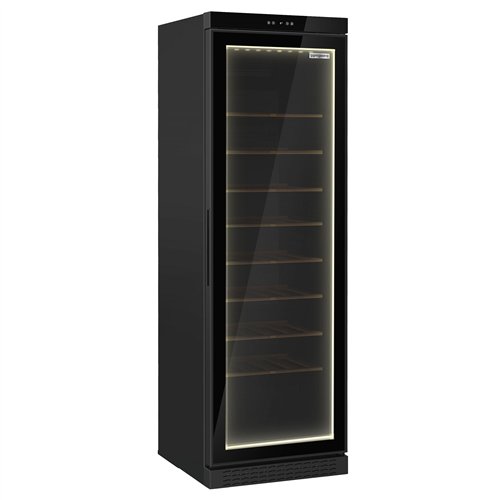 Commercial Wine Fridge - Black - Single Zone - 360L - max. 60 bottles