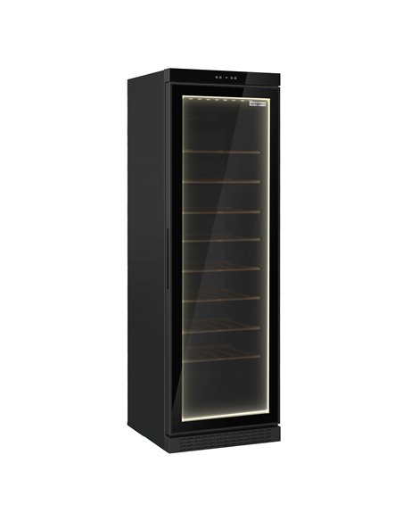Commercial Wine Fridge - Black - Single Zone - 360L - max. 60 bottles