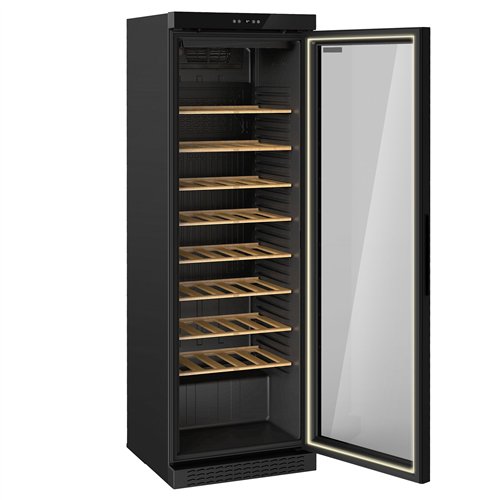 Commercial Wine Fridge - Black - Single Zone - 360L - max. 60 bottles