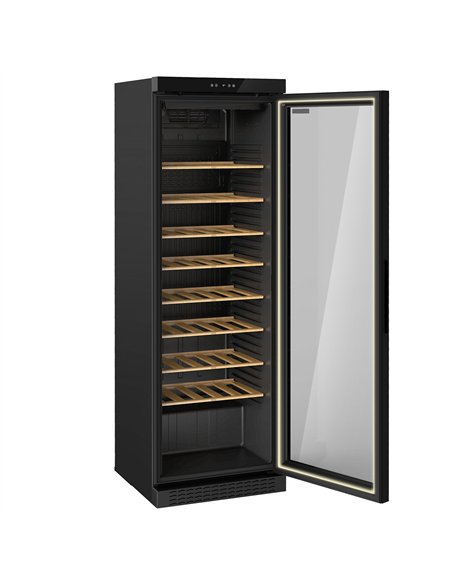 Commercial Wine Fridge - Black - Single Zone - 360L - max. 60 bottles
