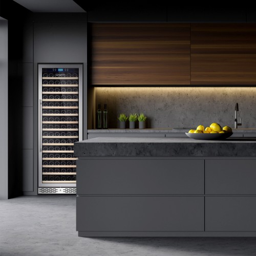 Commercial Wine Fridge - Black - Freestanding - Single Zone - 450L - max. 171 bottles