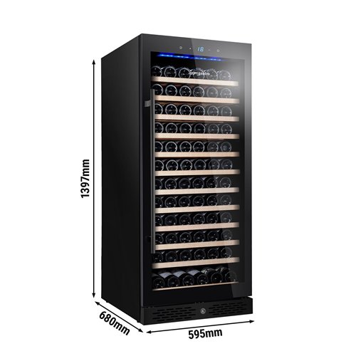 Commercial Wine Fridge ECO - Stainless Steel - Freestanding - Single Zone - 350L - max. 127 bottles