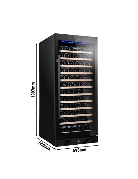 Commercial Wine Fridge ECO - Stainless Steel - Freestanding - Single Zone - 350L - max. 127 bottles