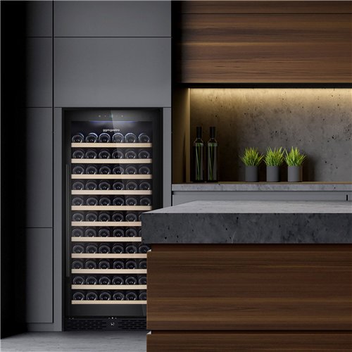 Commercial Wine Fridge ECO - Stainless Steel - Freestanding - Single Zone - 350L - max. 127 bottles