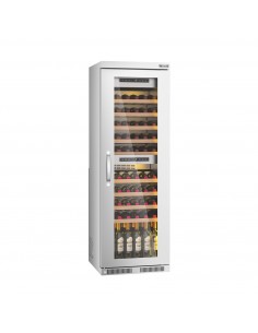 Commercial Wine Fridge - Stainless Steel - Dual Zone - 100L - max. 72 bottles