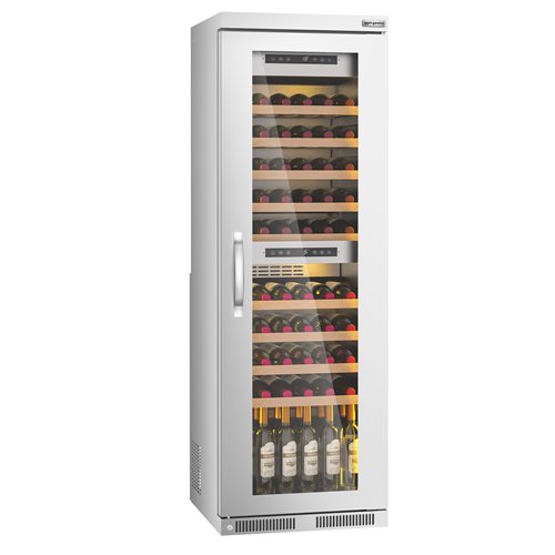 Commercial Wine Fridge - Stainless Steel - Dual Zone - 100L - max. 72 bottles