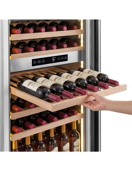 Commercial Wine Fridge - Stainless Steel - Dual Zone - 100L - max. 72 bottles