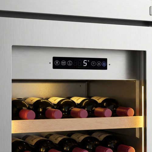 Commercial Wine Fridge - Stainless Steel - Dual Zone - 100L - max. 72 bottles