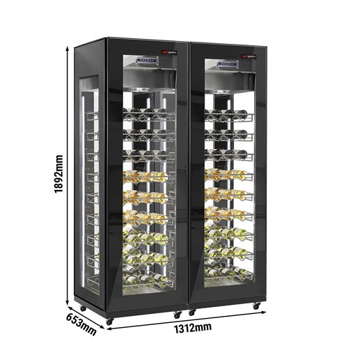 (2 pcs) Commercial Wine Fridge - Dual Zone - 400L - max. 162 bottles
