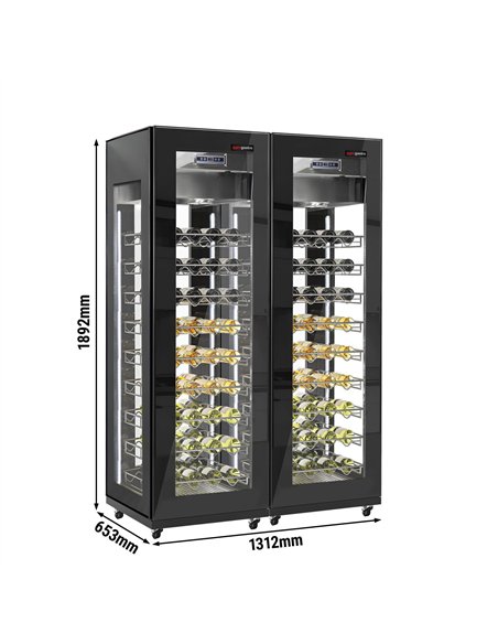 (2 pcs) Commercial Wine Fridge - Dual Zone - 400L - max. 162 bottles