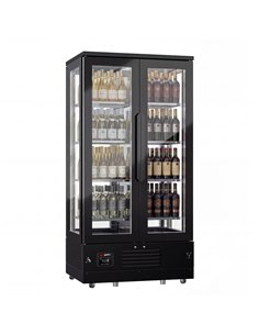 Panoramic Commercial Wine Fridge - Stainless Steel - Single Zone - 450L - max. 128 bottles