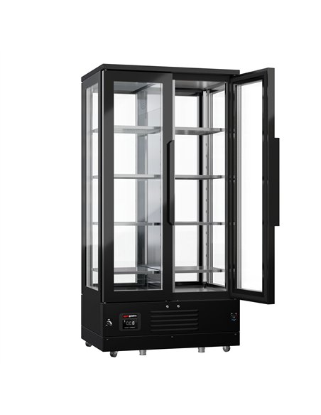 Panoramic Commercial Wine Fridge - Stainless Steel - Single Zone - 450L - max. 128 bottles