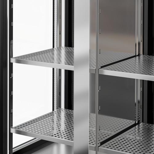 Panoramic Commercial Wine Fridge - Stainless Steel - Single Zone - 450L - max. 128 bottles