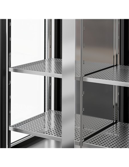 Panoramic Commercial Wine Fridge - Stainless Steel - Single Zone - 450L - max. 128 bottles