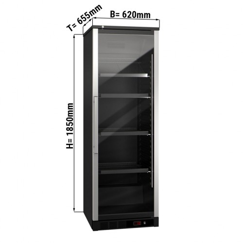 Commercial Wine Fridge - Black - Single Zone - 400L - max. 72 bottles