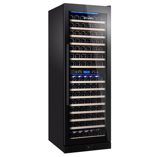 Commercial Wine Fridge - Stainless Steel - Freestanding - Dual Zone - 450L - max. 160 bottles - For UK