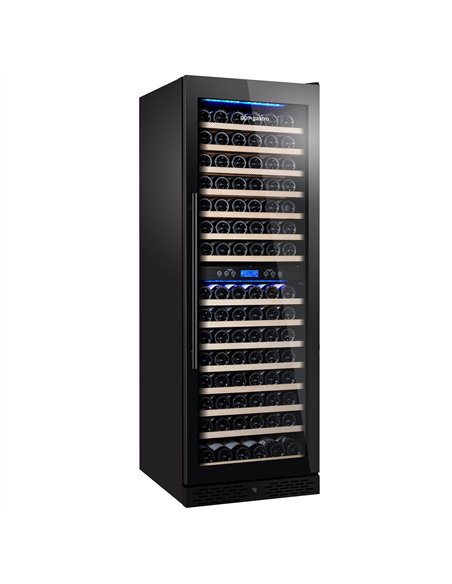 Commercial Wine Fridge - Stainless Steel - Freestanding - Dual Zone - 450L - max. 160 bottles - For UK