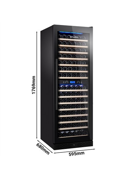 Commercial Wine Fridge - Stainless Steel - Freestanding - Dual Zone - 450L - max. 160 bottles - For UK