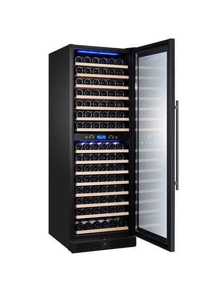 Commercial Wine Fridge - Stainless Steel - Freestanding - Dual Zone - 450L - max. 160 bottles - For UK