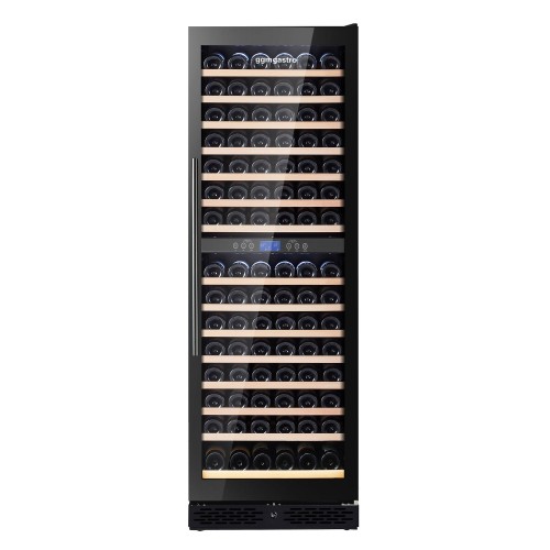 Commercial Wine Fridge - Stainless Steel - Freestanding - Dual Zone - 450L - max. 160 bottles - For UK