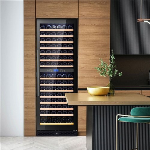 Commercial Wine Fridge - Stainless Steel - Freestanding - Dual Zone - 450L - max. 160 bottles - For UK