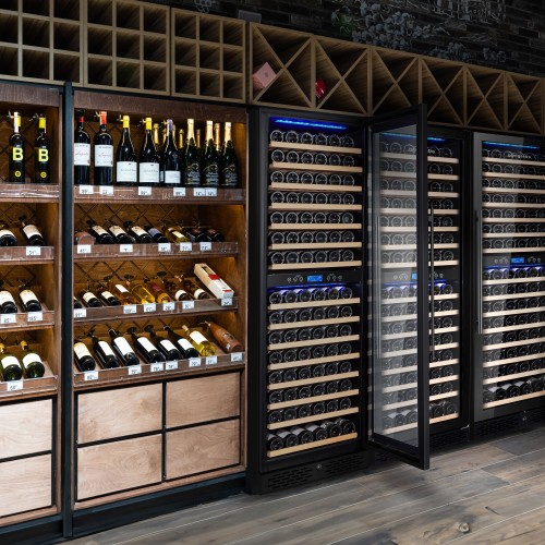 Commercial Wine Fridge - Stainless Steel - Freestanding - Dual Zone - 450L - max. 160 bottles - For UK