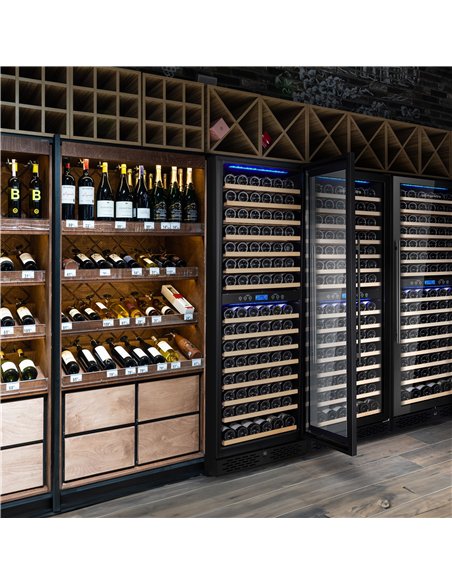 Commercial Wine Fridge - Stainless Steel - Freestanding - Dual Zone - 450L - max. 160 bottles - For UK