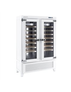 Commercial Wine Fridge - Pine Wood & Glass Doors - Freestanding - Single Zone - 640L - max. 84 bottles