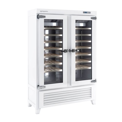 Commercial Wine Fridge - Pine Wood & Glass Doors - Freestanding - Single Zone - 640L - max. 84 bottles