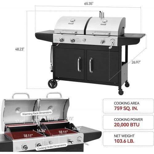 Commercial Gas & Charcoal Combo BBQ...