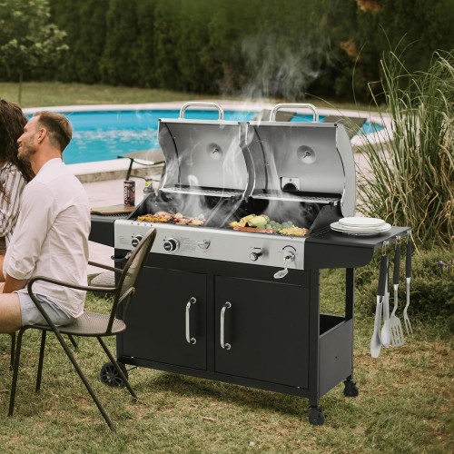 Commercial Gas & Charcoal Combo BBQ...